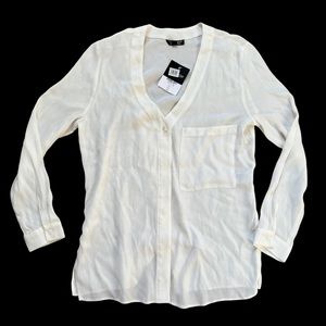 Topshop Blouse/Shirt Button Down Split Hem NWT